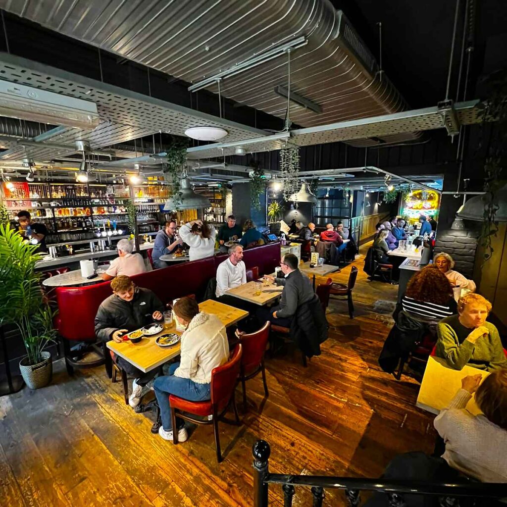 A busy restaurant area in the Beefy Boys Restaurant in Cheltenham