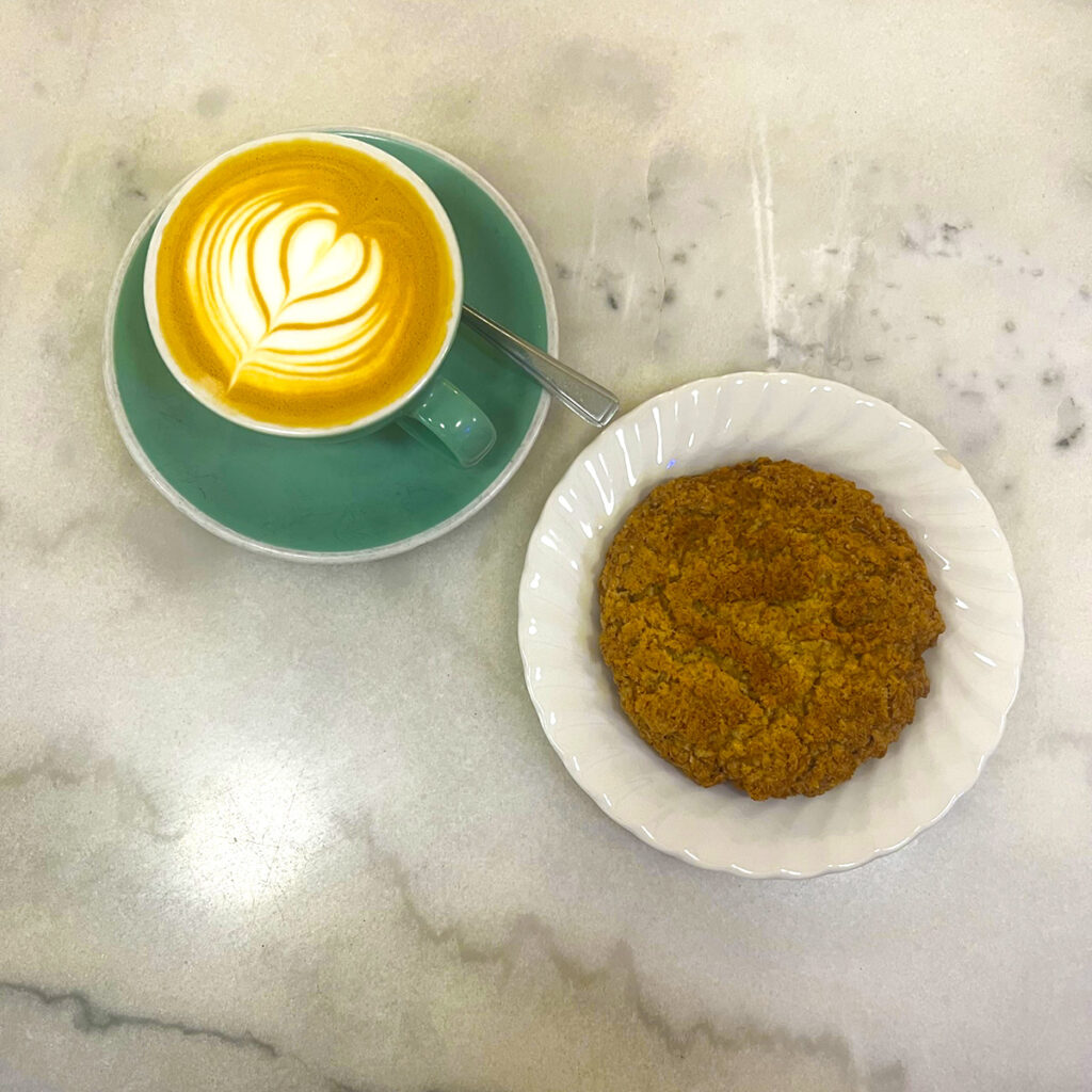 Coffee and a cookie at Faculty