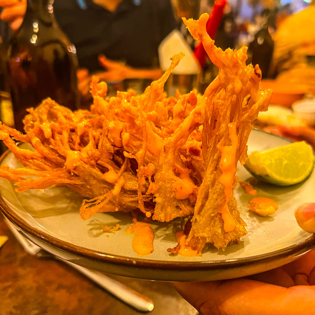 Fried fungus at Buddha Belly, Best Restaurants in Stirchley Birmingham