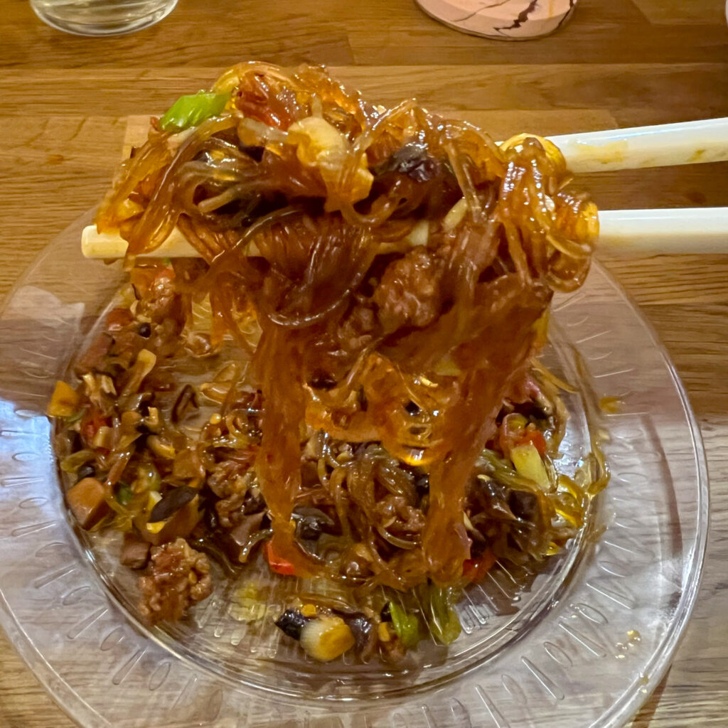 Glass noodles at Yikouchi, Best Restaurants in Stirchley Birmingham