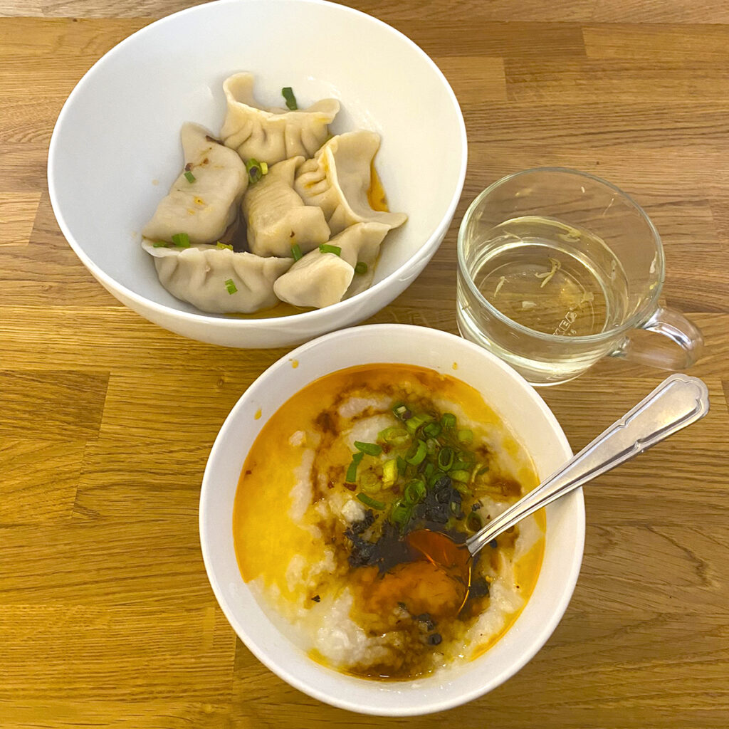 Congee and dumplings at Yikouchi, Best Restaurants in Stirchley Birmingham