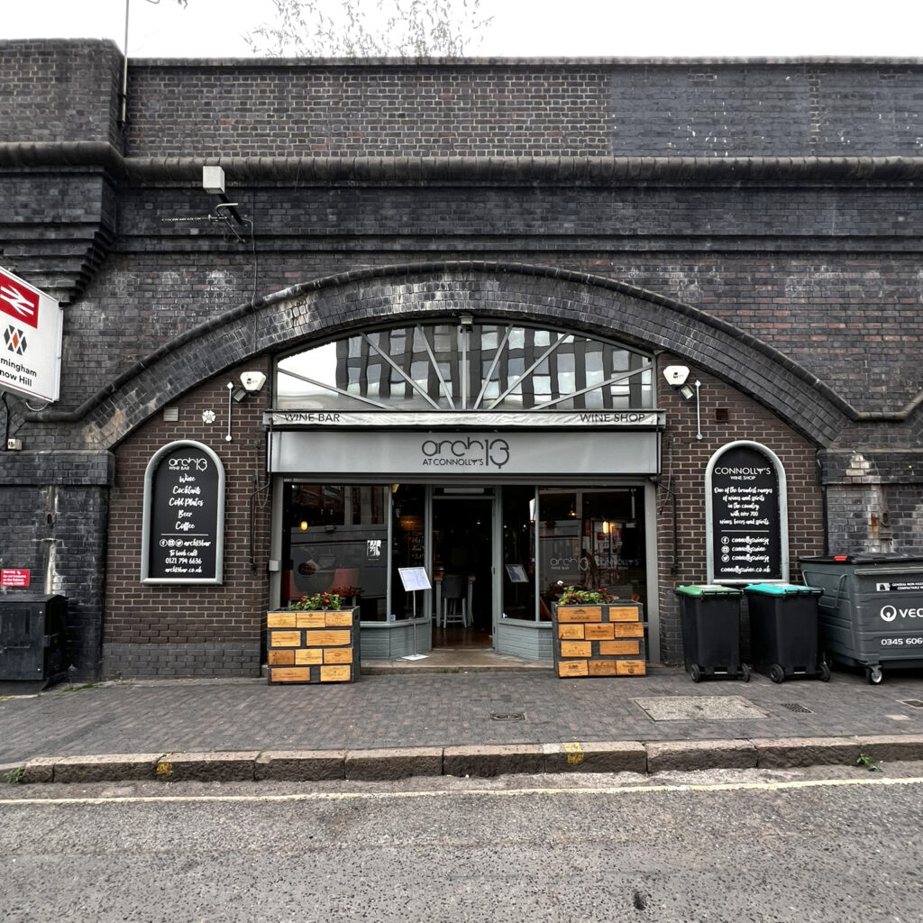 The front of Arch 13 at Connollys. Pubs in Hockley Birmingham