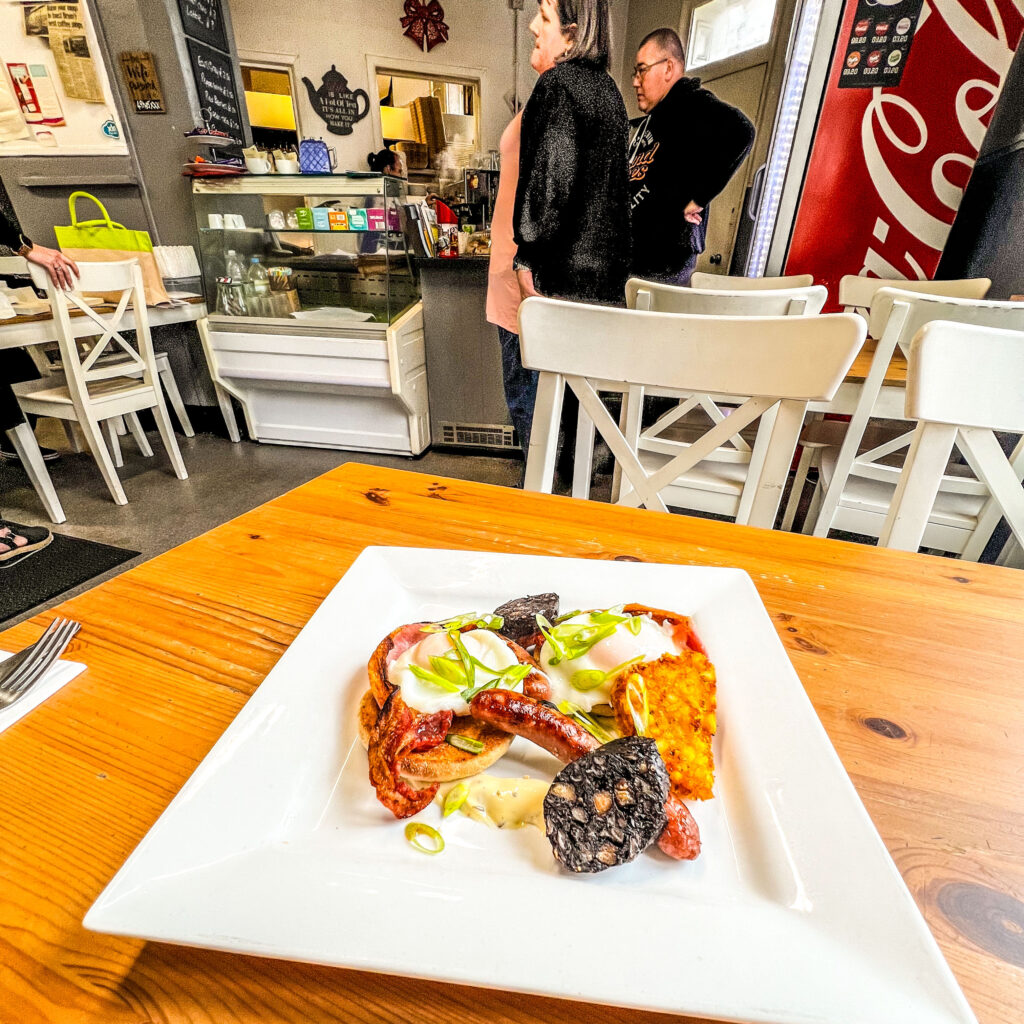 A plate of food at Hylton Cafe in the Jewellery Quarter