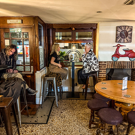 The front seating area at the Rook and Gaskill, York.