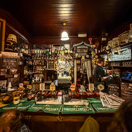 The front bar at The Blue Bell, York.