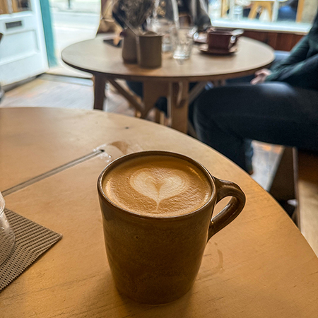 A latte in Kiosk, York.