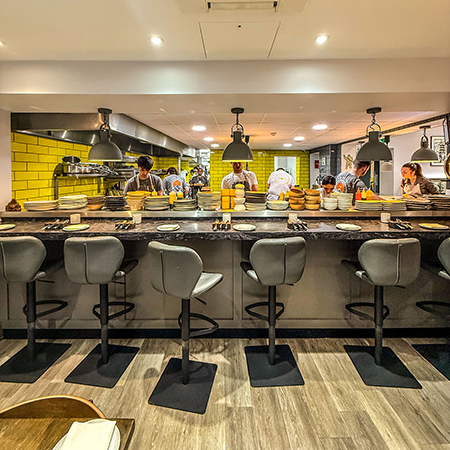 Kitchen seating at Skosh.