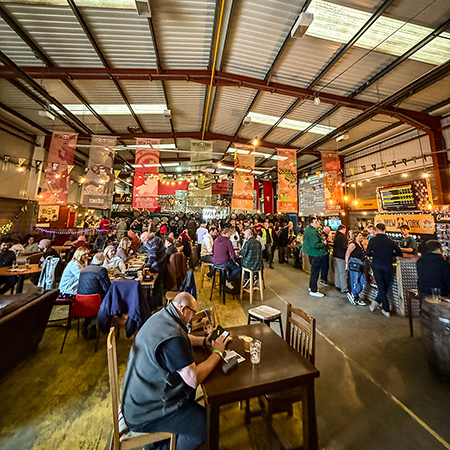The taproom in full swing.