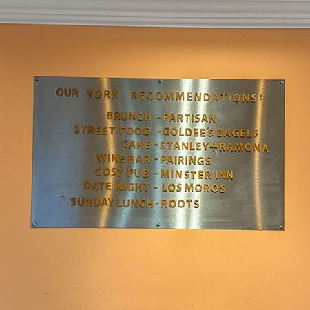 A recommendations wall board at Heppni.