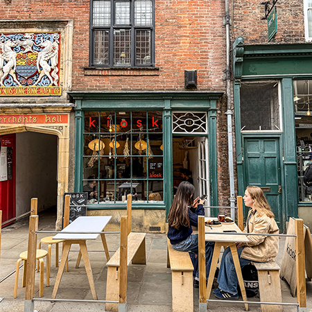 External seating at Kiosk, York.