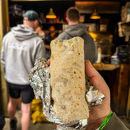 Behold! A fresh beef shin burrito.