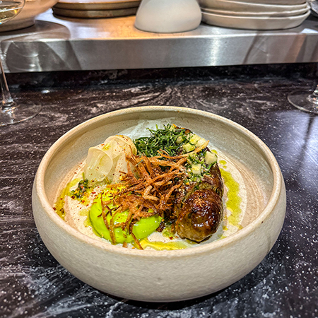 Hogget and wild garlic sausage 'thai style'.