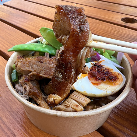 Sticky pork bowl at Herberts Yard